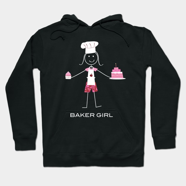 Funny Womens Baker Illustration Hoodie by whyitsme